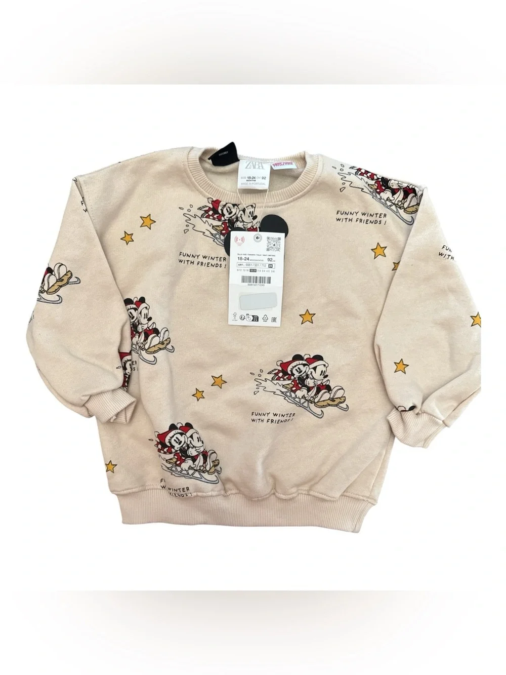 Disney Beige Mickey & Minnie Christmas Loungewear 2-PC Top & Legging Set NWT